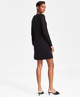 Anne Klein Women's Long-Sleeve Button Shift Dress