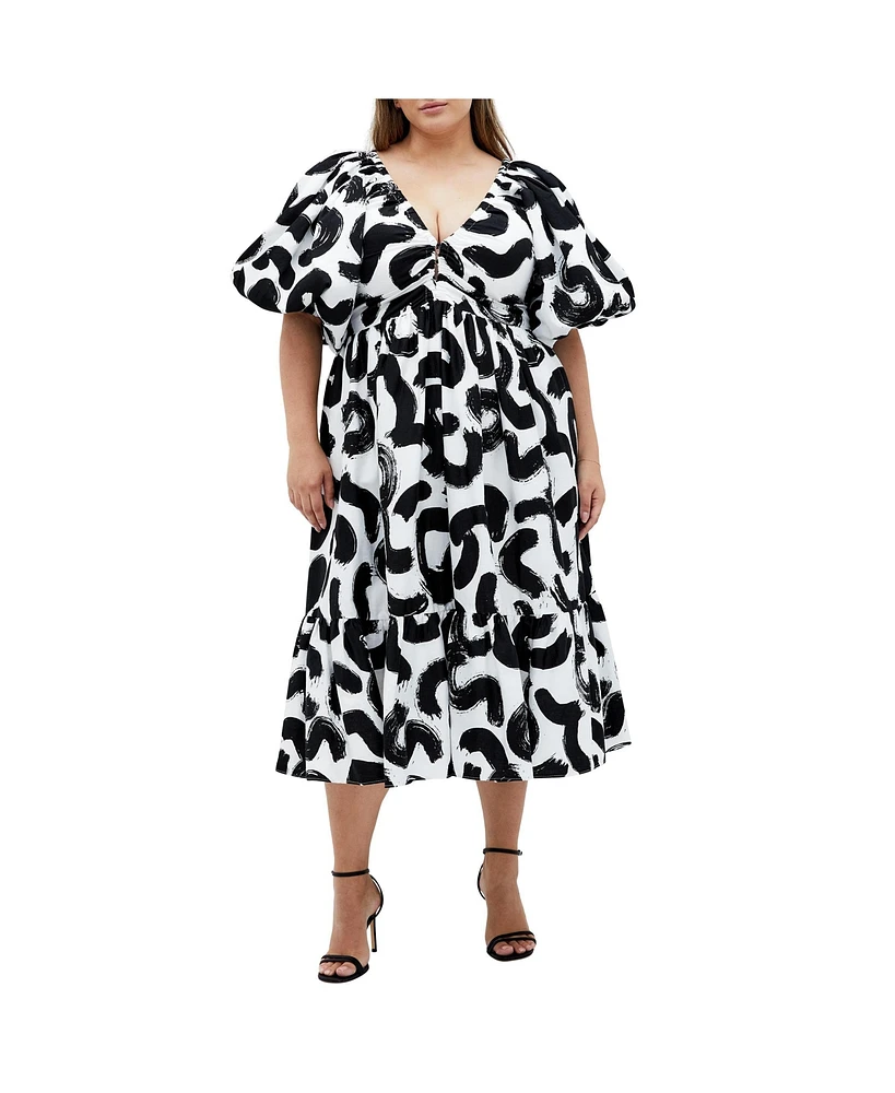 City Chic Plus Jana Print Dress