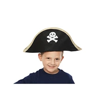 Dress Up America Kids Costume Pirate Hat - Black