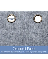 Awesome Home Linen Texture 100% Blackout Grommet Curtains Pair(2 Panels), Blue, 52"×108"