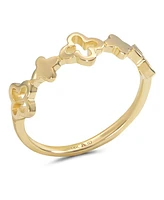 Devata Clover Ring in 14K Gold, Size 6