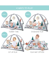 The Peanutshell 7 in 1 Baby Play Gym and Tummy Time Mat, Woodland Animals