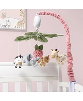 The Peanutshell Wildest Dreams Pink Musical Crib Mobile for Baby Girls