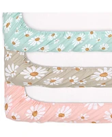 The Peanutshell Daisy Dreams 3-Pack Fitted Playard Sheets