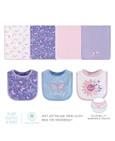 The Peanutshell Baby Girls Newborn Layette Gift Set for Girls, Purple Pink Butterfly, 30 Essential Pieces