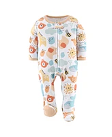 The Peanutshell Baby Girls Sunshine Neutral Footed Baby Sleepers Girls, 3-Pack