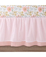 The Peanutshell Wildflower Organic Cotton Crib Bedding Set for Baby Girls, 4 Pieces