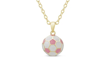 Lily Nily Girls Pink and White Soccer Ball Pendant