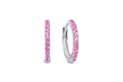 Lily Nily Girls Pink Cz Hinged Hoop Earrings