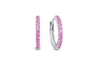 Lily Nily Girls Pink Cz Hinged Hoop Earrings