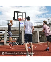 Hongge 4.4-10 Feet Portable Basketball Hoop Adjustable with 2 Wheels and Fillable Base