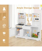 Hongge Pretend Play Kitchen for Kids with Coffee Maker