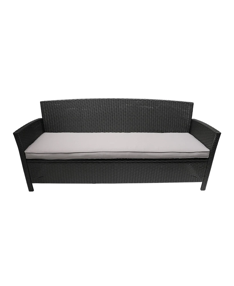 Slickblue Stylish 3-Seater Outdoor Sofa Wicker with Water-Resistant Cushions