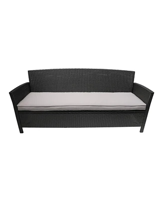 Slickblue Stylish 3-Seater Outdoor Sofa Wicker with Water-Resistant Cushions