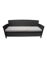 Slickblue Stylish 3-Seater Outdoor Sofa Wicker with Water-Resistant Cushions