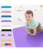 Hongge 6 x 2 Ft Tri-Fold Gym Mat with Handles and Removable Zippered Cover