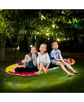 Hongge 60 Inches Saucer Swing with Led Lights for Kids and Adults