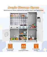 Hongge Pretend Play Kitchen for Kids Aged 3+ with Real Sounds and Lights