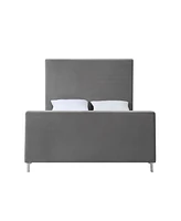 Inspired Home Stefania Velvet Platform Bed Queen