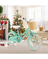Hongge 16-Inch Kids Bike with Training Wheels and Adjustable Handlebar Seat