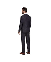 Gino Vitale Men's 3 Piece Slim Fit Tailored Check Suit