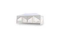 Slickblue Six-Sided Waterproof Tent with Two Doors and Spiral Tubes, Ideal for Outdoor Use in White