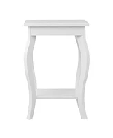 Gymax Set of 2 Accent Side Table Sofa End Table Night stand Coffee Table w/ Shelf White