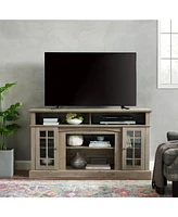 Slickblue Classic Tv Media Stand, Modern Entertainment Console for TVs Up to 65" with Open and Closed Storage Space