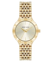 Anne Klein Women's Quartz Iconic Roman Numeral Bezel Gold-Tone Alloy Metal Watch, 30mm