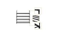 Slickblue Set of 2 Grey 4-Tier Shoe Rack Towers for Bedroom, Entryway, Hallway, and Closet Storage Organizer