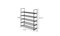 Slickblue 5-Tier Black Shoe Rack Tower Shelf Organizer for Bedroom, Entryway, Hallway, and Closet Storage