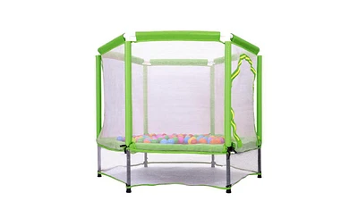 Slickblue 55" Toddlers Trampoline with Safety Enclosure Net & Balls