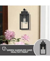 Flynama 1-Light Matte Black Sensing Outdoor Hardwired Wall Sconce with No Included