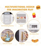 Hongge Pretend Play Kitchen with Utensils for Kids Aged 3+