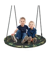 Hongge 40 Inch Flying Saucer Tree Swing Outdoor Play Set with Adjustable Ropes Gift for Kids