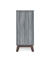Mid-Century Modern Cabinet with Faux Wood and Storage