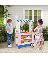 Hongge Toy Cart Play Set with Pos Machine and Lovely Scale