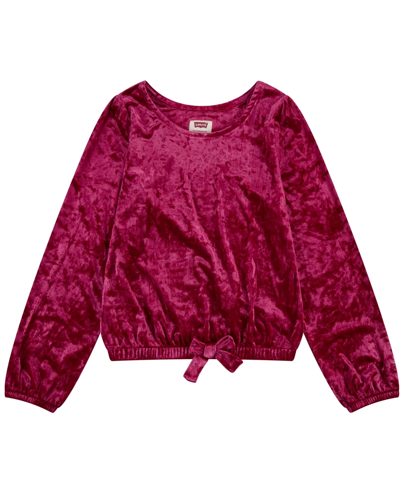 Levi's Big Girls Long Sleeve Crushed Velour Top