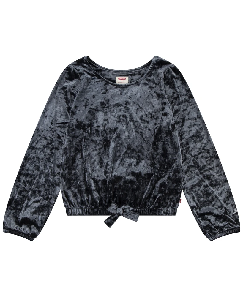 Levi's Big Girls Long Sleeve Crushed Velour Top