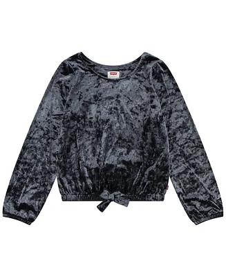 Levi's Big Girls Long Sleeve Crushed Velour Top