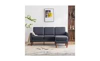 Slickblue Fabric Upholstered 3-Seater Modular Sofa with American-Style Armrests and Chaise Lounge for Indoor Use