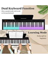 Hongge 61-Key Portable Electronic Keyboard Piano Complete Digital Piano Set with Stand and Stool