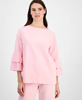 Anne Klein Women's Tiered-Cuff Sweatshirt