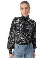 Sanctuary Women's On The Spot Mock Neck Blouse