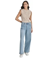Dkny Jeans Women's Chunky Cable Crewneck Sweater Vest
