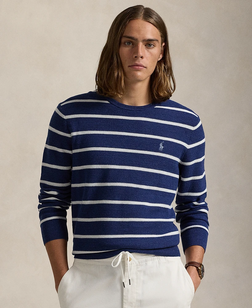 Polo Ralph Lauren Men's Striped Mesh-Knit Cotton Sweater