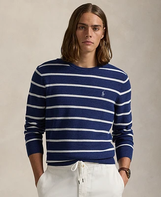 Polo Ralph Lauren Men's Striped Mesh-Knit Cotton Sweater