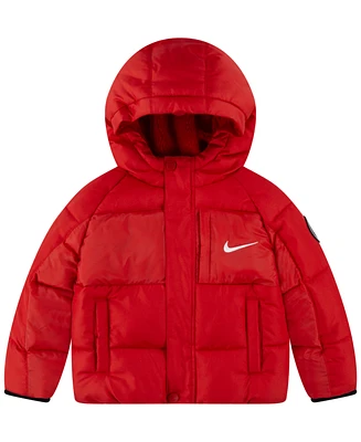 Nike Toddler Boys Mixed-Media Hooded Puffer Jacket