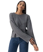 Sanctuary Women's Textured Striped Dropped-Shoulder Top