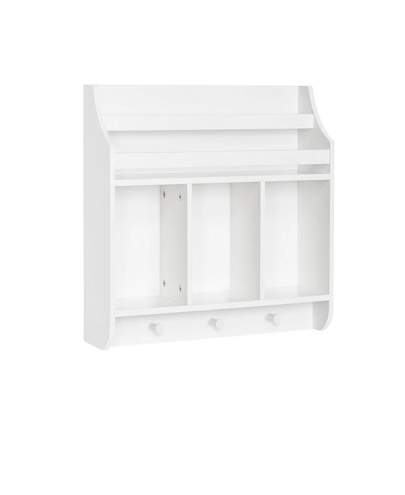 RiverRidge Home Book Nook Collection Kids Wall Shelf with Cubbies and Bookrack